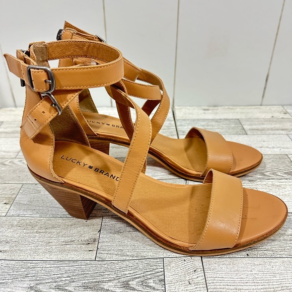 Lucky brand ressia healed sandals leather upper size 9.5 M - Picture 3 of 10